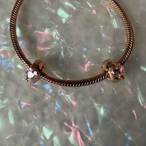 Pandora Retired Pink Heart Solitaire Clip Charm – Set of 2 | 789203C01